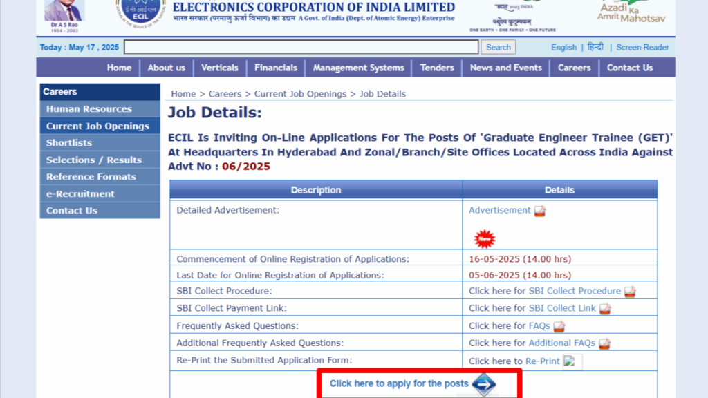 ECIL GET Recruitment 2025