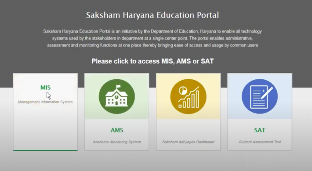 MIS Haryana Login – Teacher, Student Saksham Portal hryedumis gov Page￼
